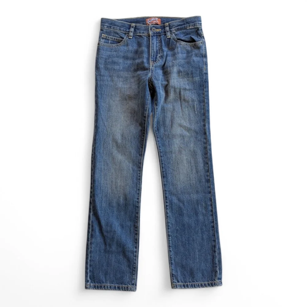 OLD NAVY Boys Straight Jeans Sz 12 Reg Skinny Straight Leg Adjustable Waist NEW